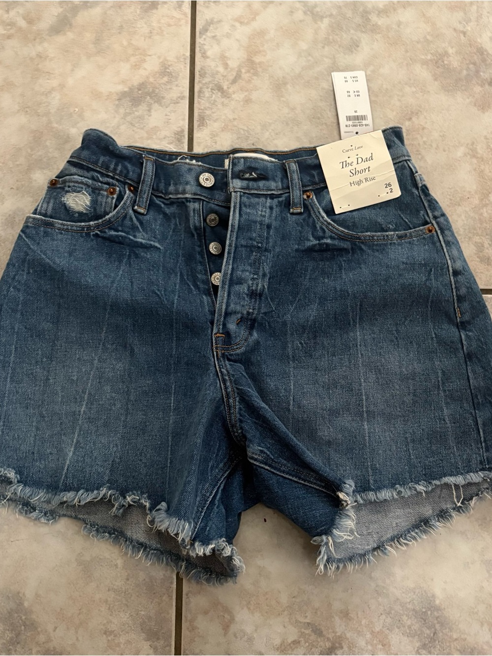 Abercrombie & Fitch Blue Denim High-Rise Button-Fly Shorts